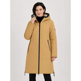 Lpo Steppjacke "NAKITA WMN Wendemantel Steppmantel", Damen, Gr. 40 (M), weiß (ocker, weiß), Web, 100% Polyester, tailliert hüftbedeckend, Jacken Steppjacke, Wendemantel