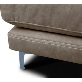 Konsimo Linke Ecksofa zeitloses Desig hohe Beine "HOLCO", Braun, Öko-Leder/Schaum, Elegant, 264x82x162 cm