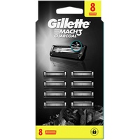 Gillette Mach3 Charcoal Ersatzklingen für Herrenrasierer Rasierer mit 3 Klingen, 8 Ersatzklingen, Klingen härter als Stahl