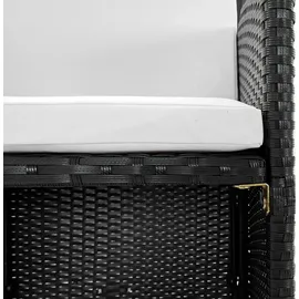 vidaXL Polyrattan Set 11-tlg. schwarz/cremeweiß