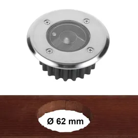 H4L Solar LED Bodeneinbauleuchte rund od. eckig 85mm Bodeneinbaustrahler 2er Set - Silber