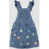 s.Oliver Jeans-Latzrock mit applizierten Blumen - blau 98