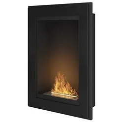 SOLOLED Bioethanol-Kamin Frame 550 mattschwarz, Einbauwand ohne Glas