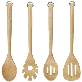 KitchenAid 4-teiliges Werkzeugset aus Birkenholz, Natur