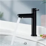 Ubeegol - Kaltwasser Armatur für Bad Wasserhahn Bad Kaltwasserhahn Standventil schwarz Wasserhahn Armatur Bad Badarmaturen