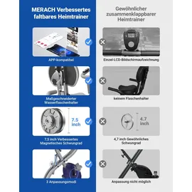 Merach 4-in-1 klappbarer Heimtrainer silber