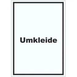 HB-Druck Umkleide Aufkleber mit Text Ankleide Kabine hochkant A3 (297x420mm)