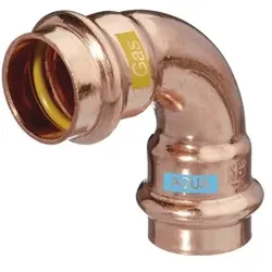 Bogen V-Press Copper AQUAGAS 90°, I/I, 22 x 22mm