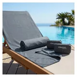 ideoon sports Microfaser Handtuchset 200 x 100 cm grau 2-tlg.