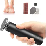 autolock Elektrischer Hornhautentferner Elektrische Fußfeile Nagelschleifer 2 in 1,6 Stufen einstellbar schwarz