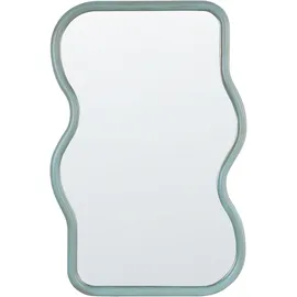 Beliani Wandspiegel Ronnet 60 cm 90 cm Paulowniaholz Hellblau
