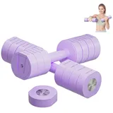 MERACH Hantel 4 in 1 Hanteln Set Verstellbar, Fitness Hanteln für Zuhause, (Kurzhanteln 2er Set, Hanteln Frauen Set, 1-4KG Gewichte Verstellbare Hanteln, Gewichte Hantel), Dumbbell Set für Krafttraining, Fitness, Home Gym, Geschenk lila