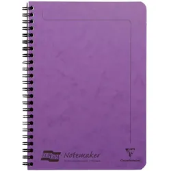 Clairefontaine 10x Europa Notemaker, Doppelspiralheft A5, 60 Blatt liniert abtrennbar - Flieder 4854Z