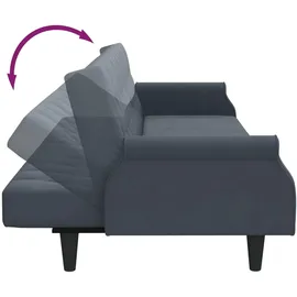vidaXL Schlafsofa mit Armlehnen Dunkelgrau Samt
