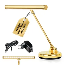 Showlite WW LED Pianoleuchte Gold Hochglanz