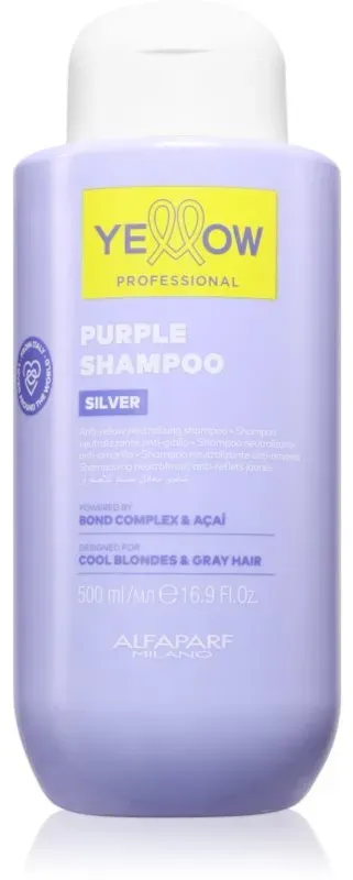 Yellow Professional Silver Purple Shampoo Shampoo neutralisiert gelbe Verfärbungen 500 ml
