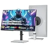 KTC MiniLED Gaming Monitor 27 Inch | 4K@160Hz, FHD@320Hz Seamless Switching | 1152 Zone Local Dimming | VESA Display HDR1400 | 1ms Response Time | Adaptive Sync | 145% sRGB | KVM | White | M27P6