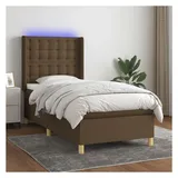 vidaXL Boxspringbett 100 x 200 cm Dunkelbraun