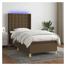vidaXL Boxspringbett 100 x 200 cm Dunkelbraun