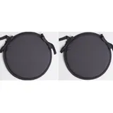 Runde Sitzkissen für Esszimmer-/Gartenstuhl, Schaumstoff-Sitzkissen, zum Anbinden, 2 Stück (dunkelgrau)