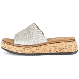 Gabor "Pantolette", Damen, Gr. 40,5, silber beige, Schuhe Pantolette
