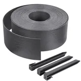 VOUNOT Rasenkante aus Pe, Beeteinfassung mit 12 Befestigungsheringen, Länge 20m Höhe 13cm, Grau