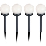 ETC Shop LED Außen Kugelleuchten Solarleuchte Steckleuchte Erdspieß Gartendeko Wegleuchte, IP44, 4er Set