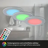 Briloner Di-Ka LED Einbauleuchte Fungo RGBW 3er Set chrom-matt Ø 9,2 cm 4,8W dimmbar