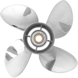 4 Blätter Edelstahl Außenborder Propeller, Marine Boot Motor Propeller 13X19 RH Pitch Fit Für Yamaha 50-130 PS Motor, 15 Spline Tooth, Außenborder Motor Propeller Boot Propeller