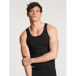 CALIDA Tanktop "Natural Benefit", Herren, Gr. XL (56), schwarz, Single Jersey, Obermaterial: 94% Baumwolle, 6% Elasthan, unifarben, normal hüftbedeckend, Rundhals, Tops Tanktop, Rundhals-Ausschnitt, weich, Baumwoll-Mix, Single Jersey Qualität