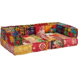vidaXL 2-Sitzer Modularer Pouf Patchwork Stoff