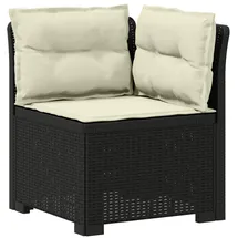 vidaXL 1-Sitzer Garten-Sofa mit Kissen Rattan-Look PP Anthrazit