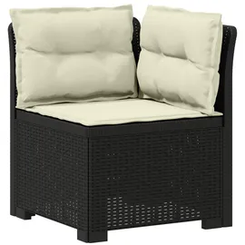 vidaXL 1-Sitzer Garten-Sofa mit Kissen Rattan-Look PP Anthrazit