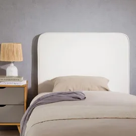 Idimex Kopfteil Ariela 90 cm gepolstert, weiß - Headboard mit Wandbefestigung und Kunstlederbezug, bequeme Bettrückwand für Einzelbett