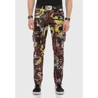 Cipo & Baxx Jeans Straight Fit Gelb/Rot/Schwarz 30/34