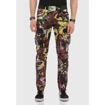 Cipo & Baxx Jeans Straight Fit Gelb/Rot/Schwarz 30/34