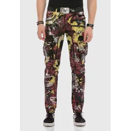 Cipo & Baxx Jeans Straight Fit Gelb/Rot/Schwarz 30/34