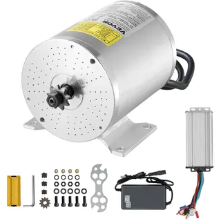 Vevor 1800 W elektrischer bürstenloser Gleichstrommotor-Bausatz – 48 V 4500 U/min Motor, Elektromotor mit verbessertem Drehzahlregler, Ideal für Go Karts E-Bike Motorrad Roller