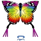 Ecoline Ecoline 102223 - Butterfly Kite Rainbow - Kinderdrachen, ab 5 Jahren, 95x120cm , inkl. 17kp Polyester Schnüre