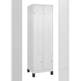 C+P Z-Spind Classic PLUS, Füßen, 4 Abteile, HxBxT 195x60x50cm, Zylinderschloss, Verkehrsweiß von PROREGAL