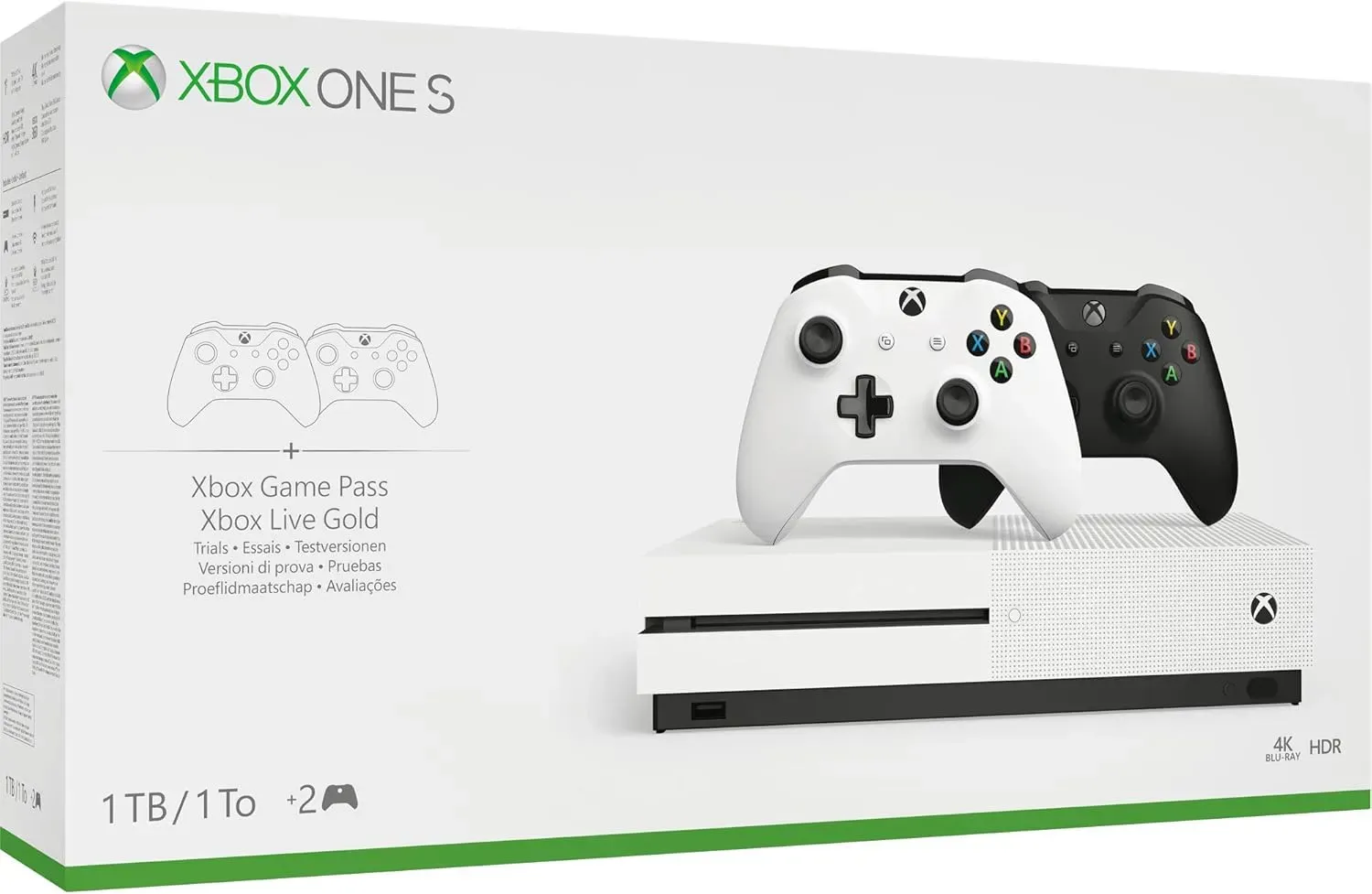 Microsoft Xbox One S 1TB [inkl. 1x Wireless Controller schwarz & 1x Wireless Controller weiß] weiß | Zustand: Neu & original versiegelt