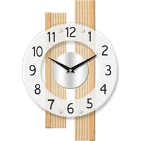 AMS Funkwanduhr modern 28 x 41 x 5cm Buche-Glas