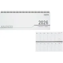 Stylex Schreibtischquerkalender 2026 Weiß