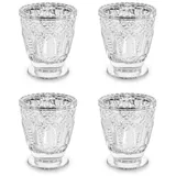 Partydeco Windlicht Glaskelch 7x8cm Silber