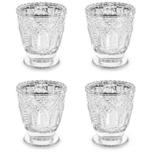 Partydeco Windlicht Glaskelch 7x8cm Silber