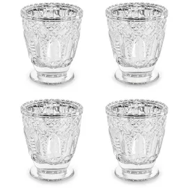 Partydeco Windlicht Glaskelch 7x8cm Silber