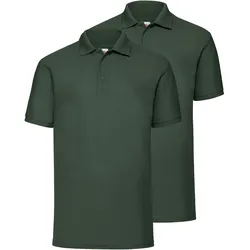Doppelpack Fruit of the Loom 65/35 Polo, flaschengrün, M