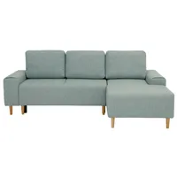 Ecksofa INOSIGN "Samu L-Form" Sofas Gr. B/H/T: 235cm x 93cm x 160cm, Struktur fein, Recamiere rechts, mit Bettfunktion-mit Bettkasten, grün (mint) wahlweise mit Bettfunktion und Bettkasten