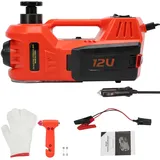 Dancal 5T Elektrischer Wagenheber, 12V Elektro Hydraulik Wagenheber 155–450mm Hubbereich Last Reifenwechselwerkzeug, Rangierwagenheber Kit für Notreparatur-Reifenwech mit Transportbox