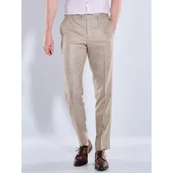 engbers Herren Anzug-Hose slim fit beige gemustert - 56